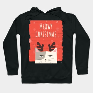 Meowy Christmas Funny Cat Christmas Hoodie